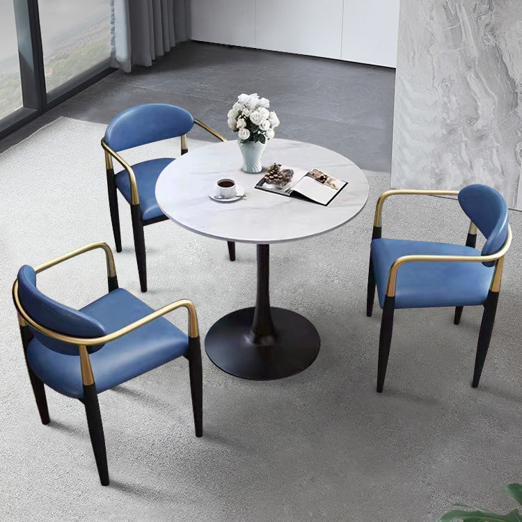 Faux Leather Arm Task Chair Modern Style Upholstered Working Chair Clearhalo 'furn' 'furn_office_chair' 'Furniture' 'Office Chairs' 'Office Furniture' 'office_chair' 5220265