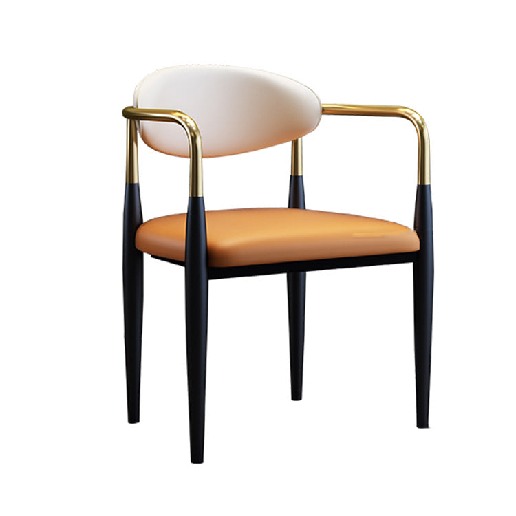 Faux Leather Arm Task Chair Modern Style Upholstered Working Chair Clearhalo 'furn' 'furn_office_chair' 'Furniture' 'Office Chairs' 'Office Furniture' 'office_chair' 5220271