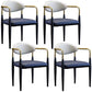 Faux Leather Arm Task Chair Modern Style Upholstered Working Chair White-Blue 4 Piece Set Clearhalo 'furn' 'furn_office_chair' 'Furniture' 'Office Chairs' 'Office Furniture' 'office_chair' 5220284