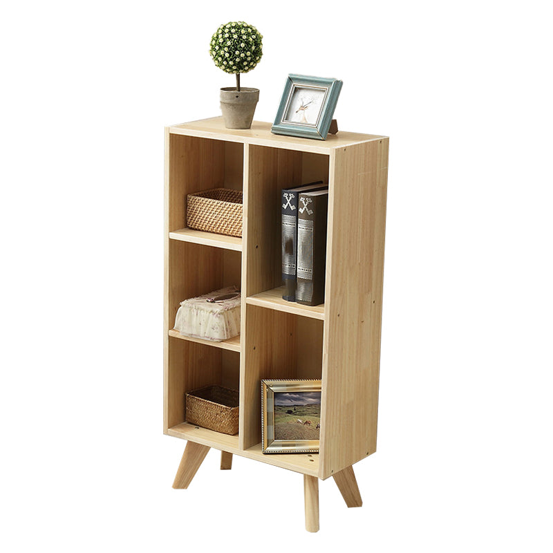 Natural Colour Wooden Standard Bookcase Contemporary Closed Back Bookshelf 19.7"L x 9.4"W x 37.8"H Clearhalo 'Bookcases' 'furn' 'furn_bookcases' 'Furniture' 'Office Furniture' 5220356