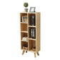 Natural Colour Wooden Standard Bookcase Contemporary Closed Back Bookshelf 19.7"L x 9.4"W x 48"H Clearhalo 'Bookcases' 'furn' 'furn_bookcases' 'Furniture' 'Office Furniture' 5220357