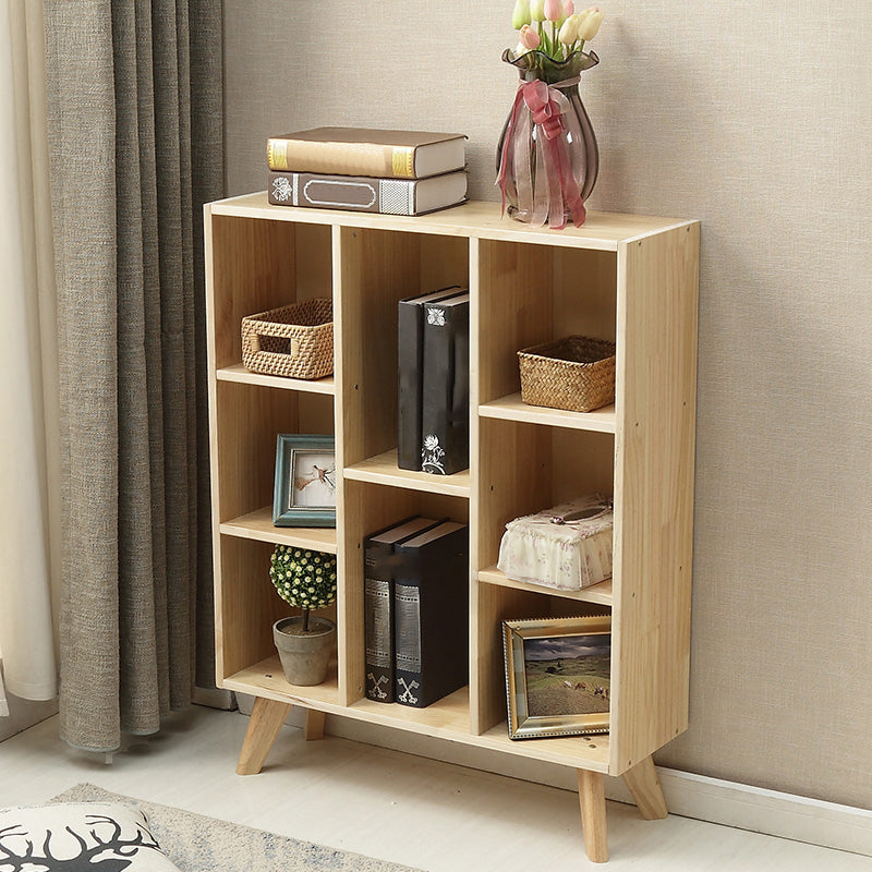 Natural Colour Wooden Standard Bookcase Contemporary Closed Back Bookshelf Clearhalo 'Bookcases' 'furn' 'furn_bookcases' 'Furniture' 'Office Furniture' 5220361