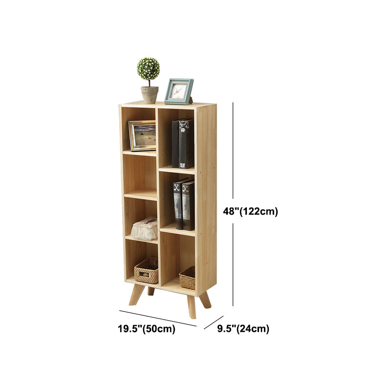 Natural Colour Wooden Standard Bookcase Contemporary Closed Back Bookshelf Clearhalo 'Bookcases' 'furn' 'furn_bookcases' 'Furniture' 'Office Furniture' 5220369