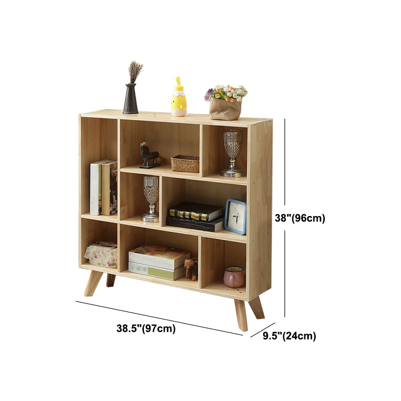 Natural Colour Wooden Standard Bookcase Contemporary Closed Back Bookshelf Clearhalo 'Bookcases' 'furn' 'furn_bookcases' 'Furniture' 'Office Furniture' 5220370
