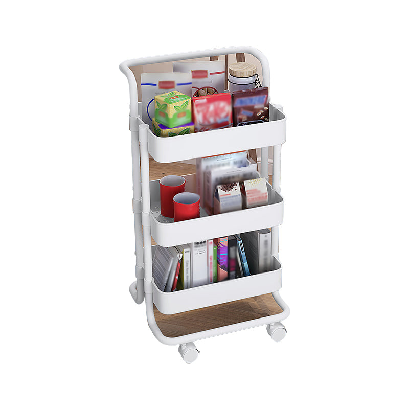 Metalen frame open etagere boekenplank moderne verticale boekenkast met caster wielen