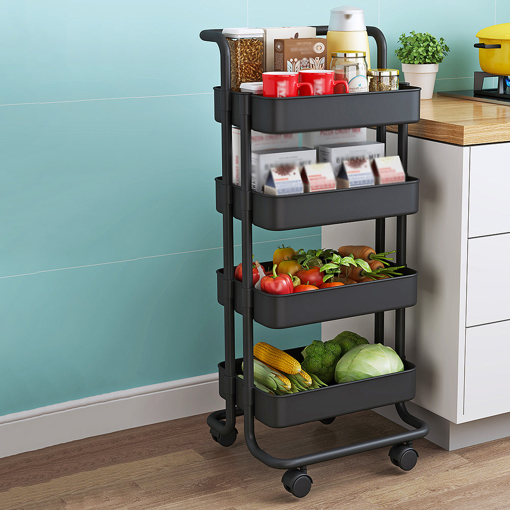 Metalen frame open etagere boekenplank moderne verticale boekenkast met caster wielen