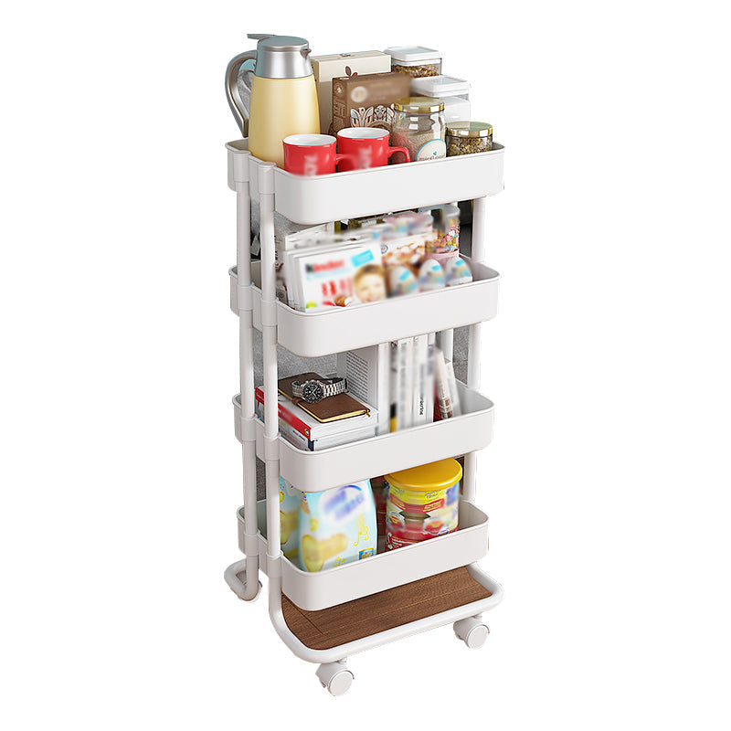 Metalen frame open etagere boekenplank moderne verticale boekenkast met caster wielen