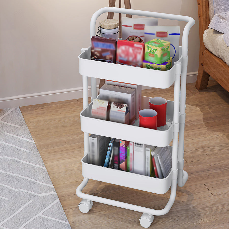 Metalen frame open etagere boekenplank moderne verticale boekenkast met caster wielen