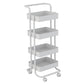 Metalen frame open etagere boekenplank moderne verticale boekenkast met caster wielen