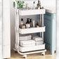 Modern Metal Frame Etagere Bookshelf White and Black Bookcase with Caster Wheels Clearhalo 'Bookcases' 'furn' 'furn_bookcases' 'Furniture' 'Office Furniture' 5220477