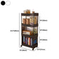 Modern Metal Frame Etagere Bookshelf White and Black Bookcase with Caster Wheels Clearhalo 'Bookcases' 'furn' 'furn_bookcases' 'Furniture' 'Office Furniture' 5220486