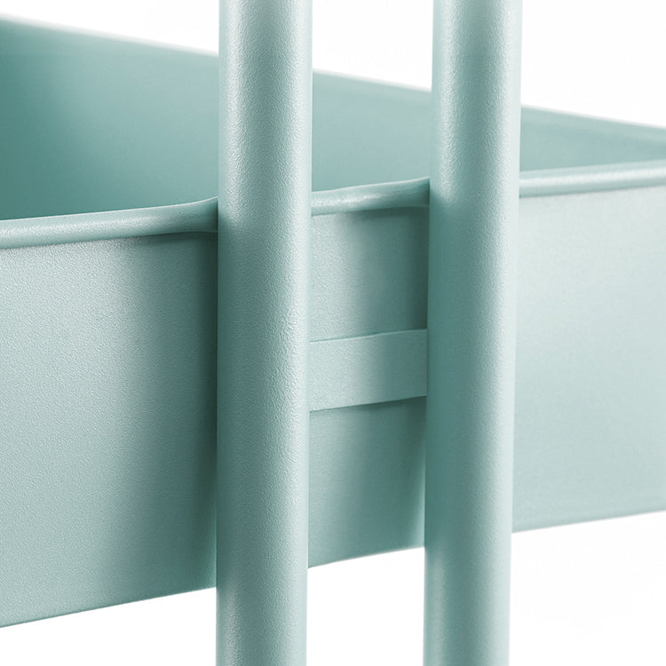 Metal Contemporary Etagere Bookshelf Vertical Open Bookcase with Caster Wheels