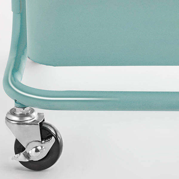 Metal Contemporary Etagere Bookshelf Vertical Open Bookcase with Caster Wheels