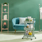 Metal Contemporary Etagere Bookshelf Vertical Open Bookcase with Caster Wheels