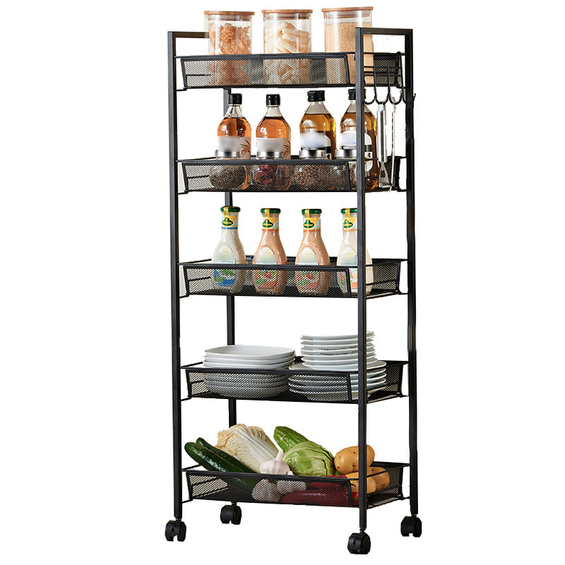 Contemporary Geometric Bookshelf Open Back Bookcase with Wheels 17.7"L x 10.2"W x 41.7"H Black Clearhalo 'Bookcases' 'furn' 'furn_bookcases' 'Furniture' 'Office Furniture' 5220519
