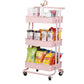 Contemporary Geometric Bookshelf Open Back Bookcase with Wheels 16.9"L x 15"W x 32.3"H Pink Clearhalo 'Bookcases' 'furn' 'furn_bookcases' 'Furniture' 'Office Furniture' 5220525