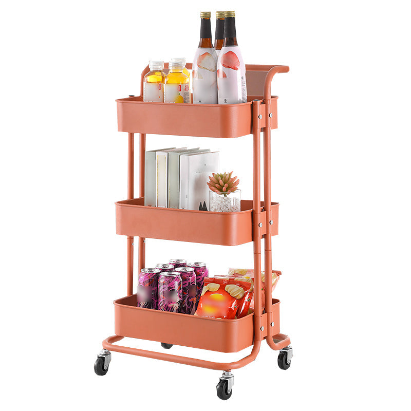 Contemporary Geometric Bookshelf Open Back Bookcase with Wheels 16.9"L x 15"W x 32.3"H Orange Clearhalo 'Bookcases' 'furn' 'furn_bookcases' 'Furniture' 'Office Furniture' 5220531