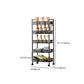 Contemporary Geometric Bookshelf Open Back Bookcase with Wheels Clearhalo 'Bookcases' 'furn' 'furn_bookcases' 'Furniture' 'Office Furniture' 5220537