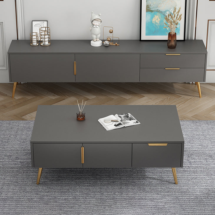 Glam TV Console with Cabinet Engineered Wood TV Media Stand with Drawers