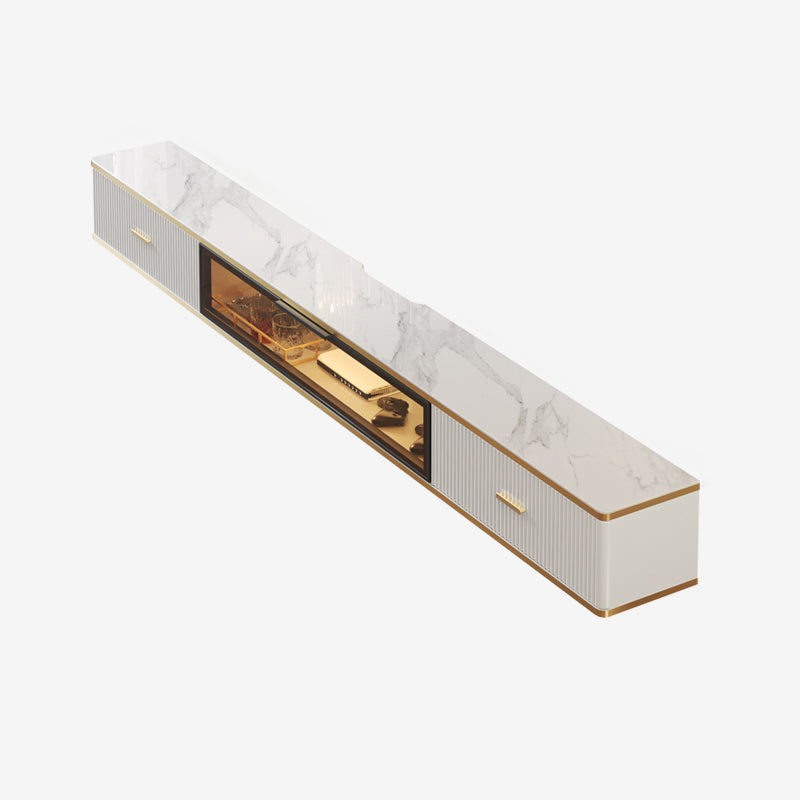 Glam Floating TV Media Stand with Drawers Stone and Wood TV Stand White Clearhalo 'furn' 'furn_tv_stands_entertainment_centers' 'Furniture' 'Living Room Furniture' 'TV Stands & Entertainment Centers' 'TV Stands & Media Storage Furniture' 'tv_stands_entertainment_centers' 5221885