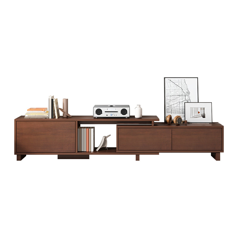 Engineered Wood TV Stand Console Scandinavian TV Console with Cabinet 47"L x 12"W x 16"H Walnut 3 Clearhalo 'furn' 'furn_tv_stands_entertainment_centers' 'Furniture' 'Living Room Furniture' 'TV Stands & Entertainment Centers' 'TV Stands & Media Storage Furniture' 'tv_stands_entertainment_centers' 5221946