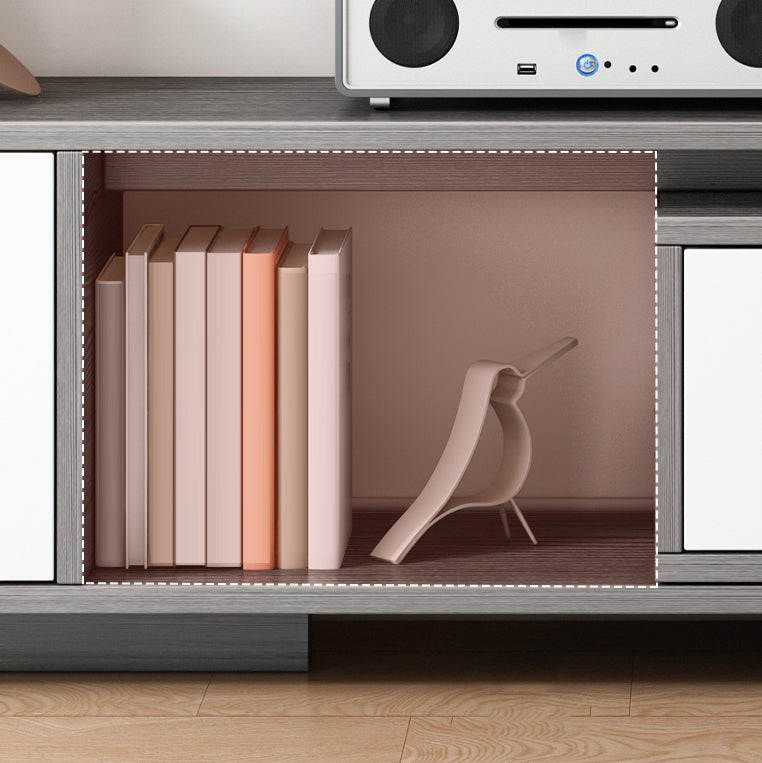 Engineered Wood TV Stand Console Scandinavian TV Console with Cabinet Clearhalo 'furn' 'furn_tv_stands_entertainment_centers' 'Furniture' 'Living Room Furniture' 'TV Stands & Entertainment Centers' 'TV Stands & Media Storage Furniture' 'tv_stands_entertainment_centers' 5221949