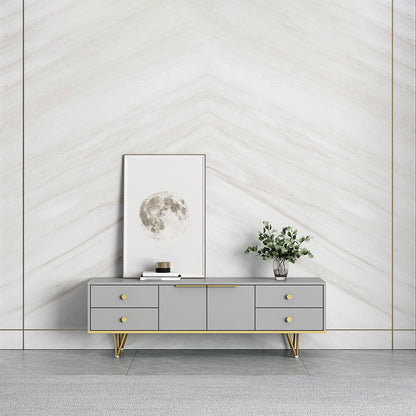 Glam TV Media Stand with Drawers Faux Wood Media Console for Living Room 55"L x 14"W x 18"H Grey Clearhalo 'furn' 'furn_tv_stands_entertainment_centers' 'Furniture' 'Living Room Furniture' 'TV Stands & Entertainment Centers' 'TV Stands & Media Storage Furniture' 'tv_stands_entertainment_centers' 5221979