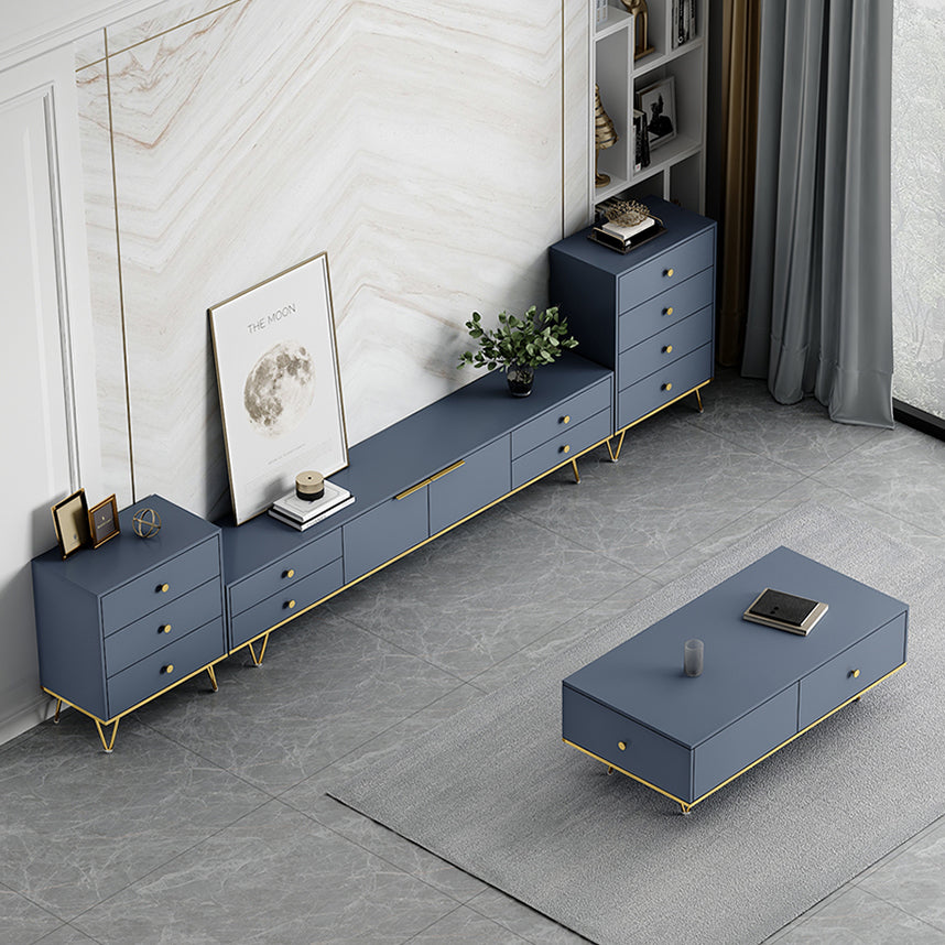 Glam TV Media Stand with Drawers Faux Wood Media Console for Living Room Clearhalo 'furn' 'furn_tv_stands_entertainment_centers' 'Furniture' 'Living Room Furniture' 'TV Stands & Entertainment Centers' 'TV Stands & Media Storage Furniture' 'tv_stands_entertainment_centers' 5221998
