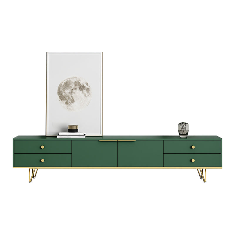 Glam TV Media Stand with Drawers Faux Wood Media Console for Living Room 83"L x 14"W x 18"H Green Clearhalo 'furn' 'furn_tv_stands_entertainment_centers' 'Furniture' 'Living Room Furniture' 'TV Stands & Entertainment Centers' 'TV Stands & Media Storage Furniture' 'tv_stands_entertainment_centers' 5222000
