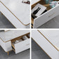 Glam Style TV Stand White Colour Enclosed Storage TV Console with Drawers