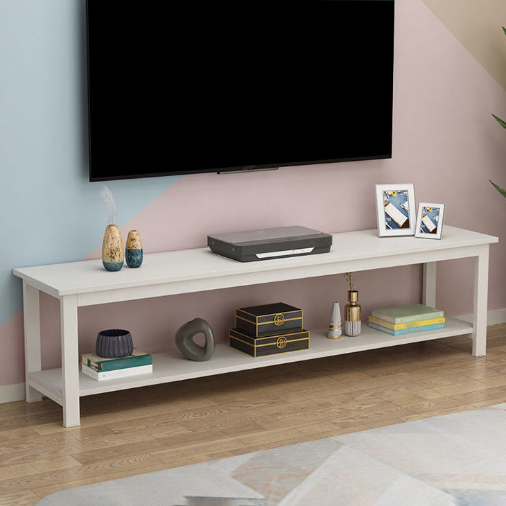 Scandinavian Engineered Wood Media Console with Shelves Matte Finish TV Media Stand White Clearhalo 'furn' 'furn_tv_stands_entertainment_centers' 'Furniture' 'Living Room Furniture' 'TV Stands & Entertainment Centers' 'TV Stands & Media Storage Furniture' 'tv_stands_entertainment_centers' 5222102