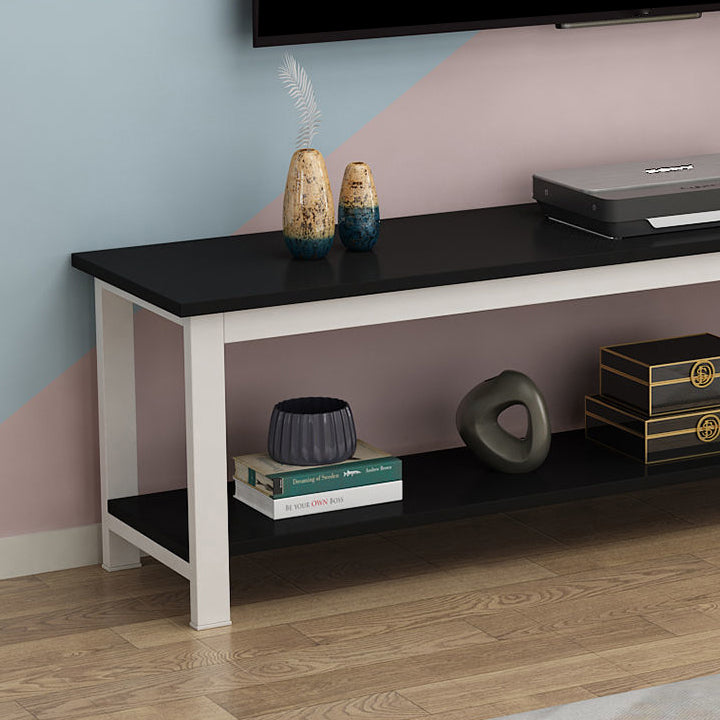 Scandinavian Engineered Wood Media Console with Shelves Matte Finish TV Media Stand Clearhalo 'furn' 'furn_tv_stands_entertainment_centers' 'Furniture' 'Living Room Furniture' 'TV Stands & Entertainment Centers' 'TV Stands & Media Storage Furniture' 'tv_stands_entertainment_centers' 5222113