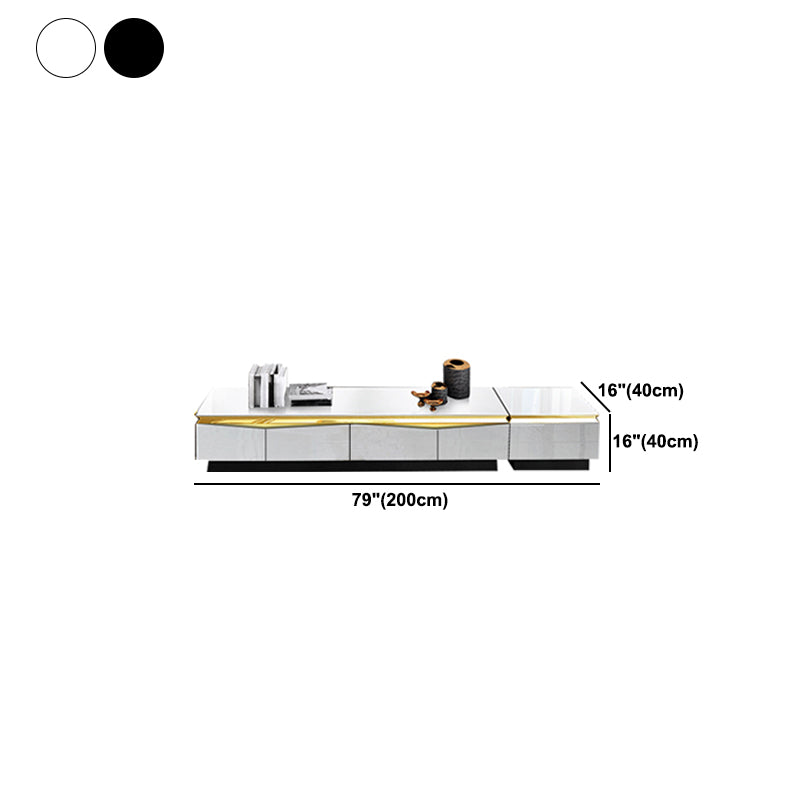 15.75 "H TV Style Glam Style Console TV de stockage fermé avec 4 tiroirs