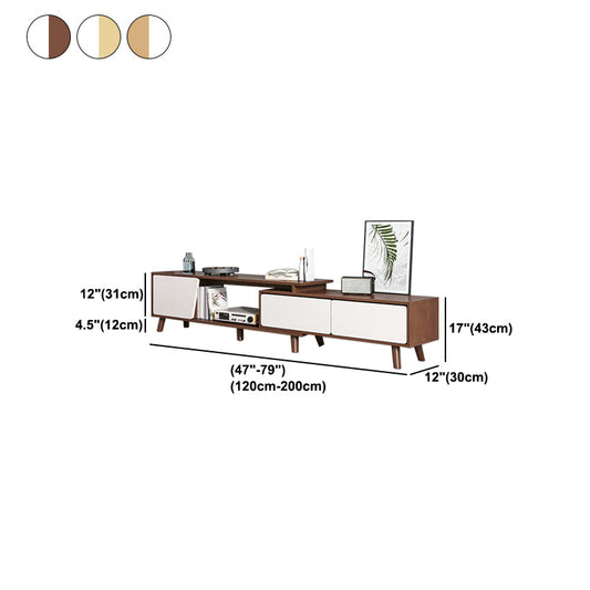 Stand per media televisivi scandinavi con cassetti ingegnerizzato in legno TV