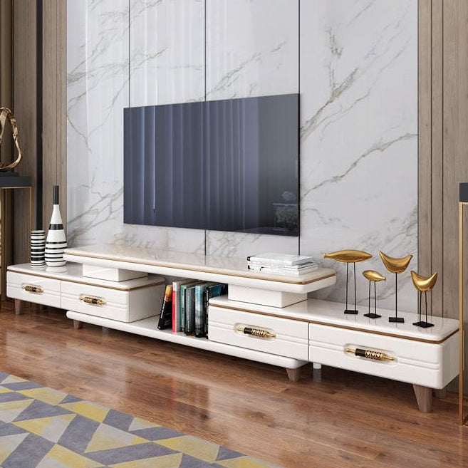 94 " / 71" Black & Gold Sliding TV Stand, 4 - Schubladenfernsehkonsole