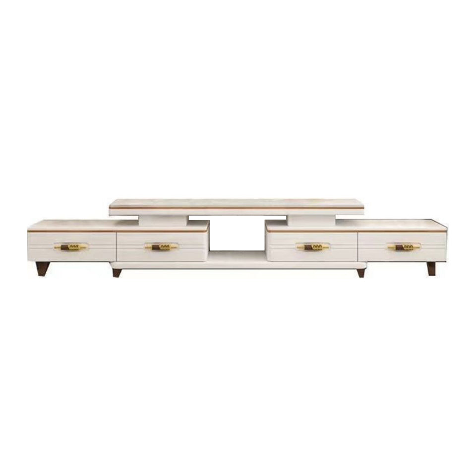 94 " / 71" Black & Gold Sliding TV Stand, 4 - Schubladenfernsehkonsole