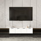 Wooden Enclosed Storage TV Console Scandinavian TV Stand with Cabinet 59"L x 12"W x 19"H White Clearhalo 'furn' 'furn_tv_stands_entertainment_centers' 'Furniture' 'Living Room Furniture' 'TV Stands & Entertainment Centers' 'TV Stands & Media Storage Furniture' 'tv_stands_entertainment_centers' 5222268