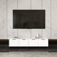 Wooden Enclosed Storage TV Console Scandinavian TV Stand with Cabinet 71"L x 12"W x 19"H White Clearhalo 'furn' 'furn_tv_stands_entertainment_centers' 'Furniture' 'Living Room Furniture' 'TV Stands & Entertainment Centers' 'TV Stands & Media Storage Furniture' 'tv_stands_entertainment_centers' 5222270