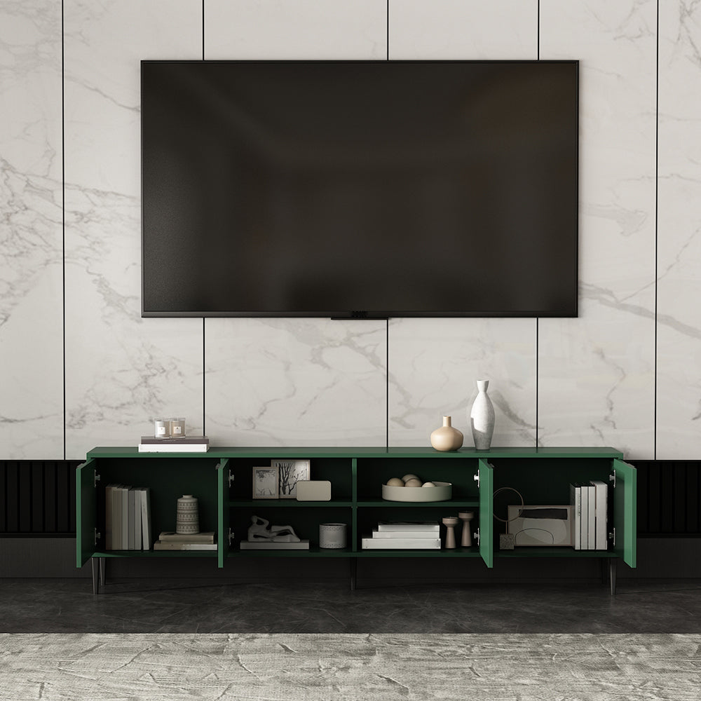 Wooden Enclosed Storage TV Console Scandinavian TV Stand with Cabinet Clearhalo 'furn' 'furn_tv_stands_entertainment_centers' 'Furniture' 'Living Room Furniture' 'TV Stands & Entertainment Centers' 'TV Stands & Media Storage Furniture' 'tv_stands_entertainment_centers' 5222272