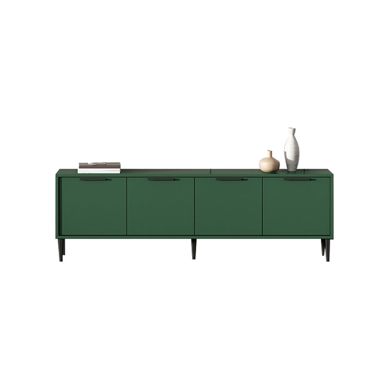 Wooden Enclosed Storage TV Console Scandinavian TV Stand with Cabinet 59"L x 12"W x 19"H Green Clearhalo 'furn' 'furn_tv_stands_entertainment_centers' 'Furniture' 'Living Room Furniture' 'TV Stands & Entertainment Centers' 'TV Stands & Media Storage Furniture' 'tv_stands_entertainment_centers' 5222274