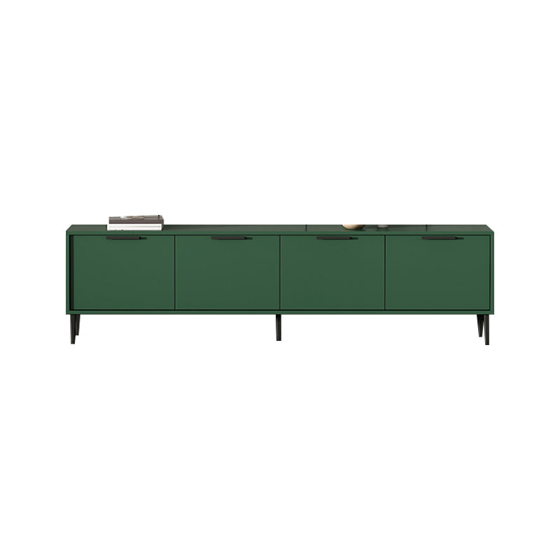 Wooden Enclosed Storage TV Console Scandinavian TV Stand with Cabinet 71"L x 12"W x 19"H Green Clearhalo 'furn' 'furn_tv_stands_entertainment_centers' 'Furniture' 'Living Room Furniture' 'TV Stands & Entertainment Centers' 'TV Stands & Media Storage Furniture' 'tv_stands_entertainment_centers' 5222275