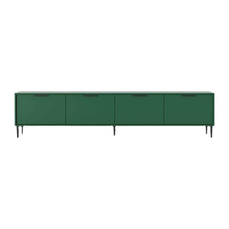 Wooden Enclosed Storage TV Console Scandinavian TV Stand with Cabinet 83"L x 12"W x 19"H Green Clearhalo 'furn' 'furn_tv_stands_entertainment_centers' 'Furniture' 'Living Room Furniture' 'TV Stands & Entertainment Centers' 'TV Stands & Media Storage Furniture' 'tv_stands_entertainment_centers' 5222277