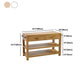 Modern Stationary Kitchen Island table Wood Rectangular Kitchen table with Towel Rack