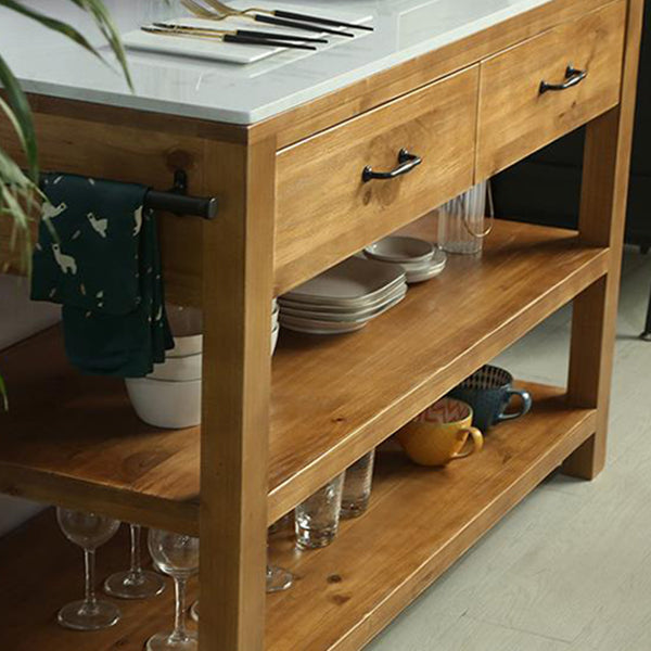 Tavolo da cucina moderna cucina stazionaria tavolo da cucina in legno con portavalliera