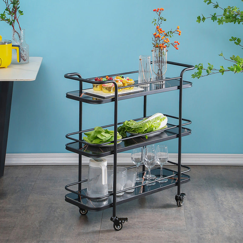 Modern Rolling Prep Table Metal Rectangular Prep Table for Home Use Clearhalo 'furn' 'furn_kitchen_islands_carts' 'Furniture' 'Kitchen & Dining Furniture' 'Kitchen Islands & Carts' 'kitchen_islands_carts' 5222559