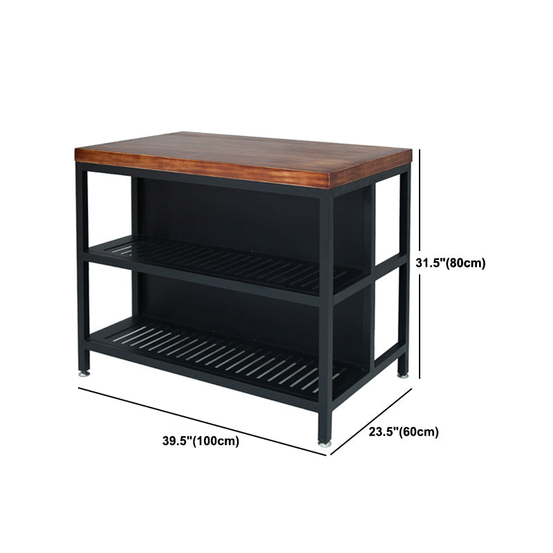 Modern Stationary Prep Table Wood Rectangular Prep Table for Home Use