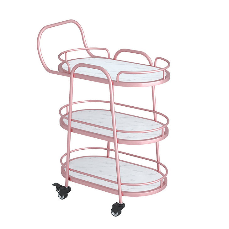 33.46" High Rolling Contemporary Prep Table Stone Prep Table for Restaurant White Rose Gold Clearhalo 'furn' 'furn_kitchen_islands_carts' 'Furniture' 'Kitchen & Dining Furniture' 'Kitchen Islands & Carts' 'kitchen_islands_carts' 5222671