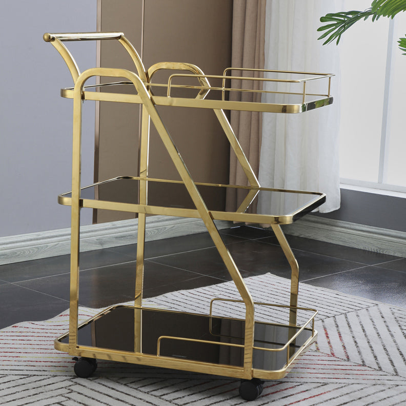 33.07" High Rolling Contemporary Prep Table Stone Prep Table for Restaurant Black-Gray Gold Clearhalo 'furn' 'furn_kitchen_islands_carts' 'Furniture' 'Kitchen & Dining Furniture' 'Kitchen Islands & Carts' 'kitchen_islands_carts' 5222764