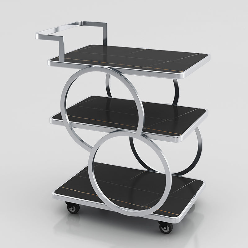 31.50" High Rolling Contemporary Prep Table Stone Prep Table for Kitchen