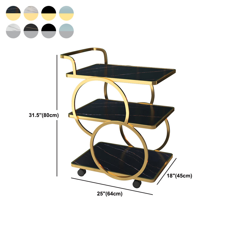 31.50" High Rolling Contemporary Prep Table Stone Prep Table for Kitchen